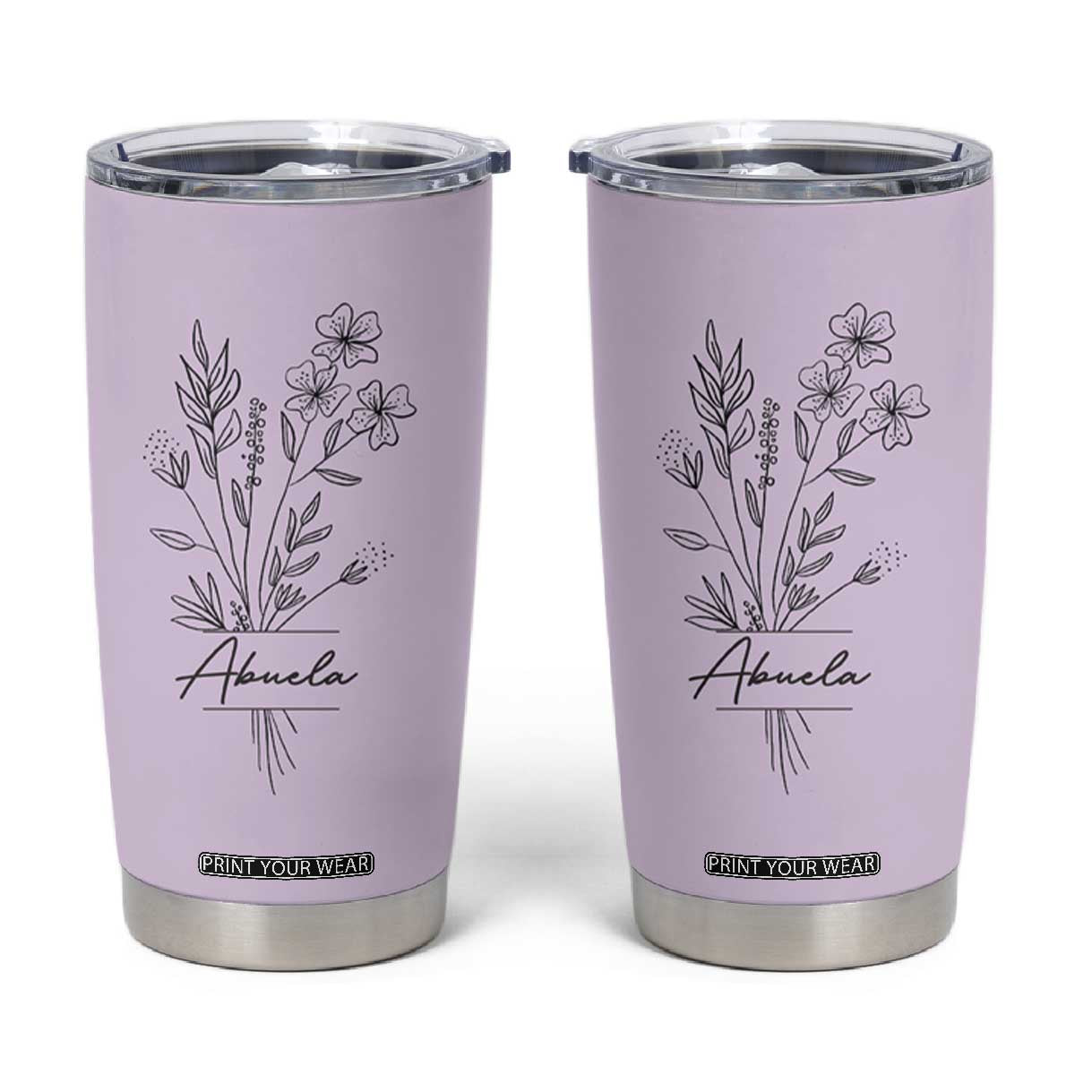 Abuela Gifts Tumbler Cup Mothers Day Gifts for Grandma from Grandchildren TB10 Purple Print Your Wear