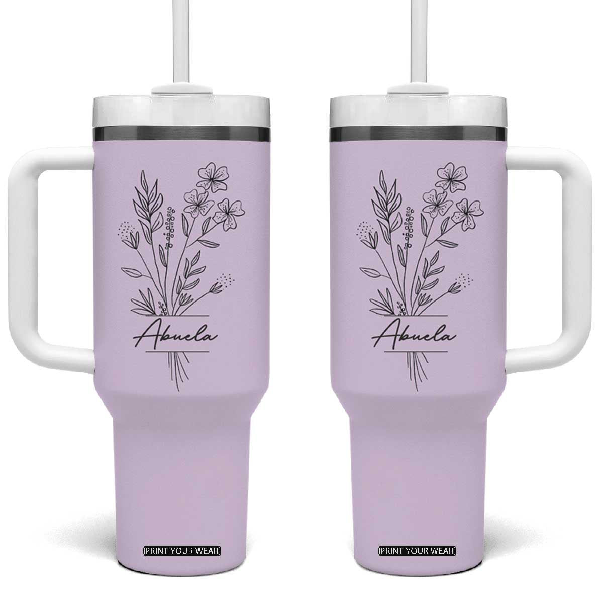 Abuela Gifts Tumbler With Handle Mothers Day Gifts for Grandma from Grandchildren TB10 One Size: 40 oz Purple Print Your Wear