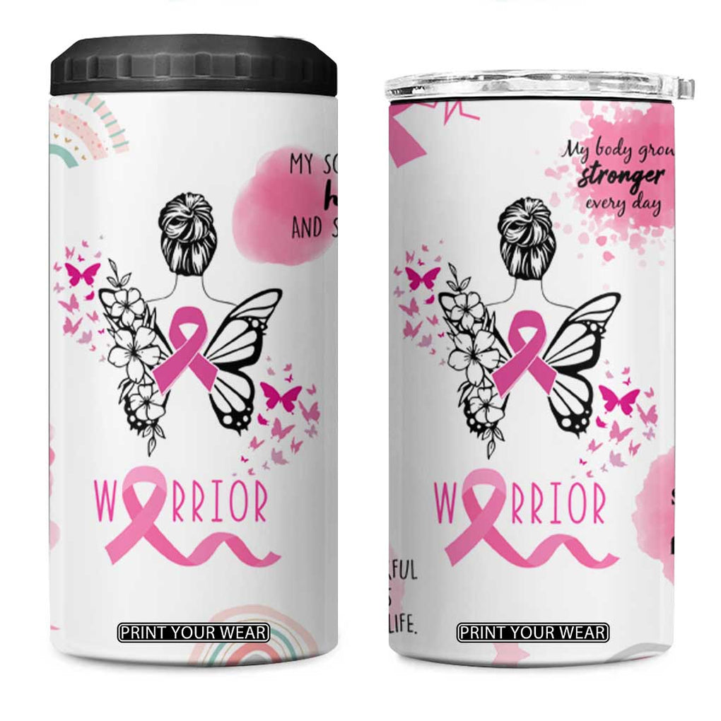 Breast Cancer Survivor 4 in 1 Can Cooler Tumbler With Inspirational Words Get Well Soon Gifts TB10 One Size: 16 oz White Print Your Wear