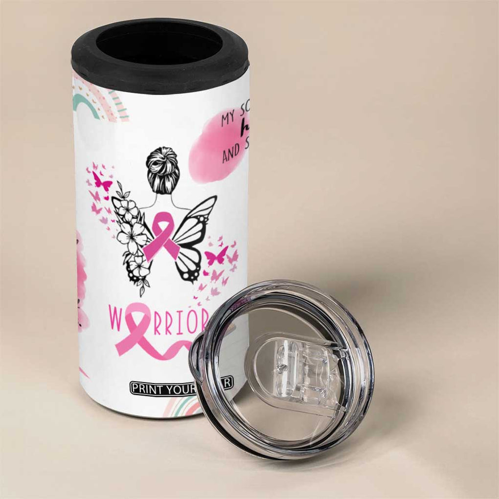 Breast Cancer Survivor 4 in 1 Can Cooler Tumbler With Inspirational Words Get Well Soon Gifts TB10 Print Your Wear
