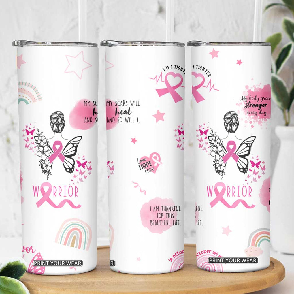 Breast Cancer Survivor Skinny Tumbler With Inspirational Words Get Well Soon Gifts TB10 Print Your Wear