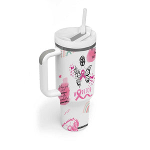 Breast Cancer Survivor Tumbler With Handle With Inspirational Words Get Well Soon Gifts TB10 Print Your Wear