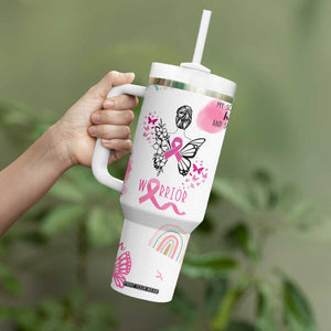 Breast Cancer Survivor Tumbler With Handle With Inspirational Words Get Well Soon Gifts TB10 Print Your Wear