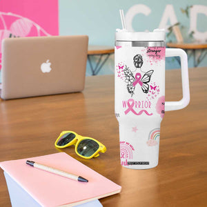 Breast Cancer Survivor Tumbler With Handle With Inspirational Words Get Well Soon Gifts TB10 Print Your Wear