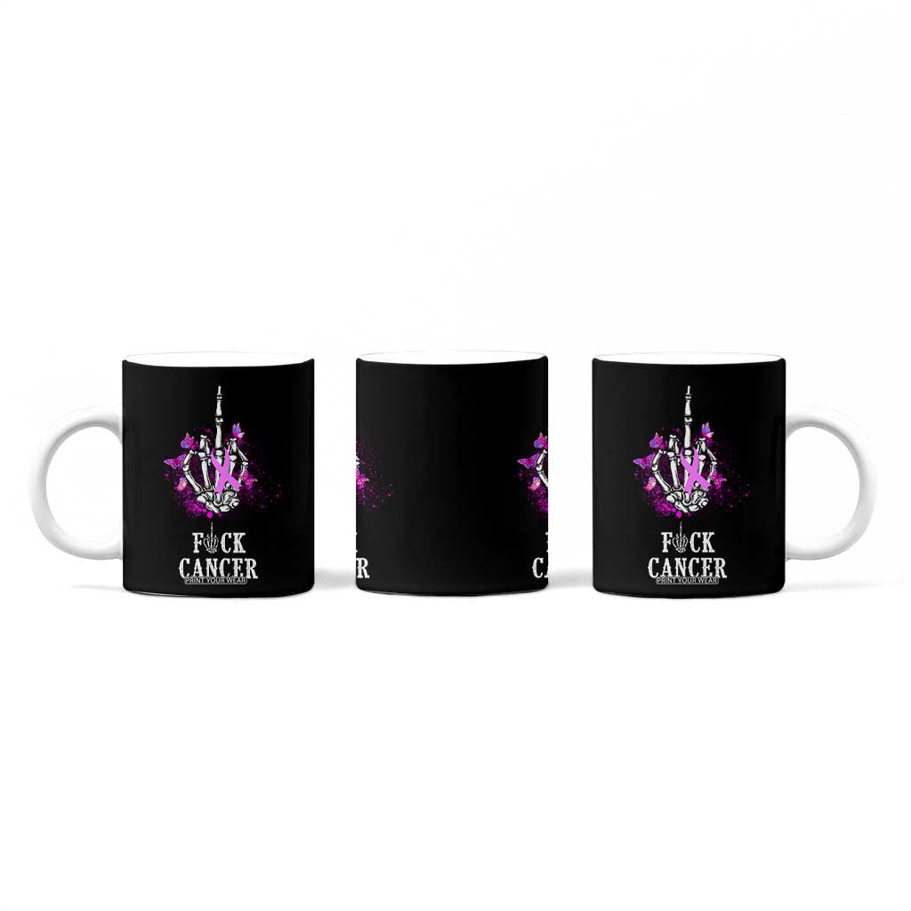 Pink Ribbon Fck Cancer Coffee Mug Recovery Support Gifts For Survivors TB10 Print Your Wear