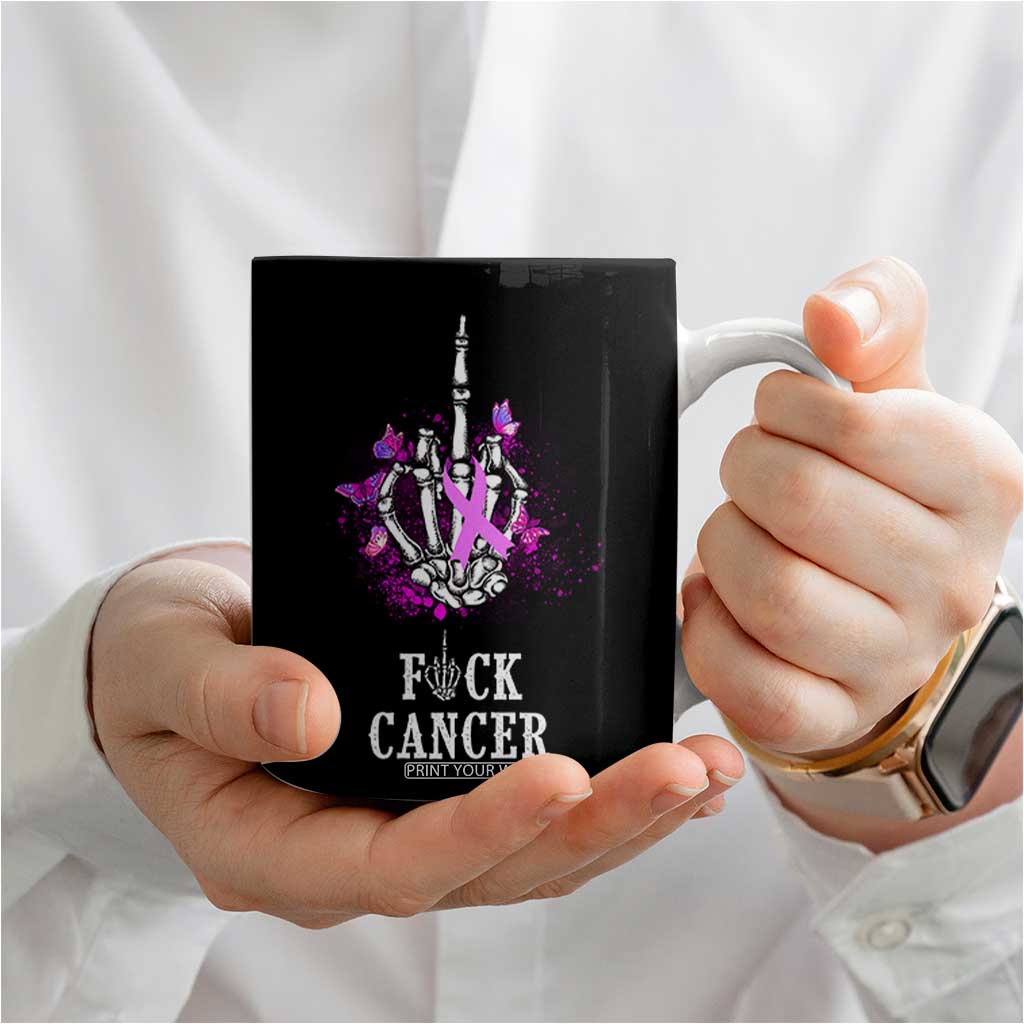 Pink Ribbon Fck Cancer Coffee Mug Recovery Support Gifts For Survivors TB10 Print Your Wear