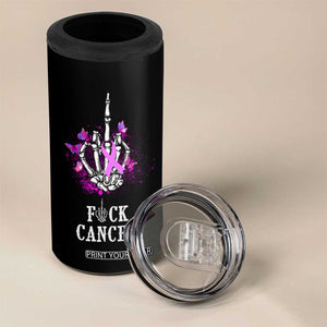 Pink Ribbon Fck Cancer 4 in 1 Can Cooler Tumbler Recovery Support Gifts For Survivors TB10 Print Your Wear