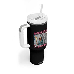 Kamala Harris 2024 Campaign Tumbler With Handle for Freedom Lady Liberty Torch American Flag TB10 Print Your Wear