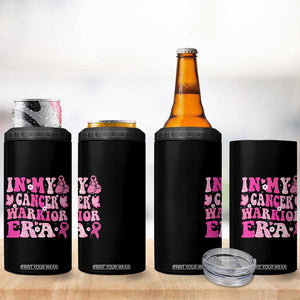 Breast Cancer Survivor 4 in 1 Can Cooler Tumbler Pink Ribbon In My Cancer Warrior Era Groovy TB10 Print Your Wear