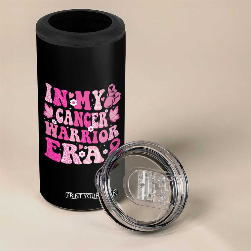 Breast Cancer Survivor 4 in 1 Can Cooler Tumbler Pink Ribbon In My Cancer Warrior Era Groovy TB10 Print Your Wear