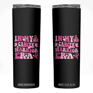 Breast Cancer Survivor Skinny Tumbler Pink Ribbon In My Cancer Warrior Era Groovy TB10 Black Print Your Wear