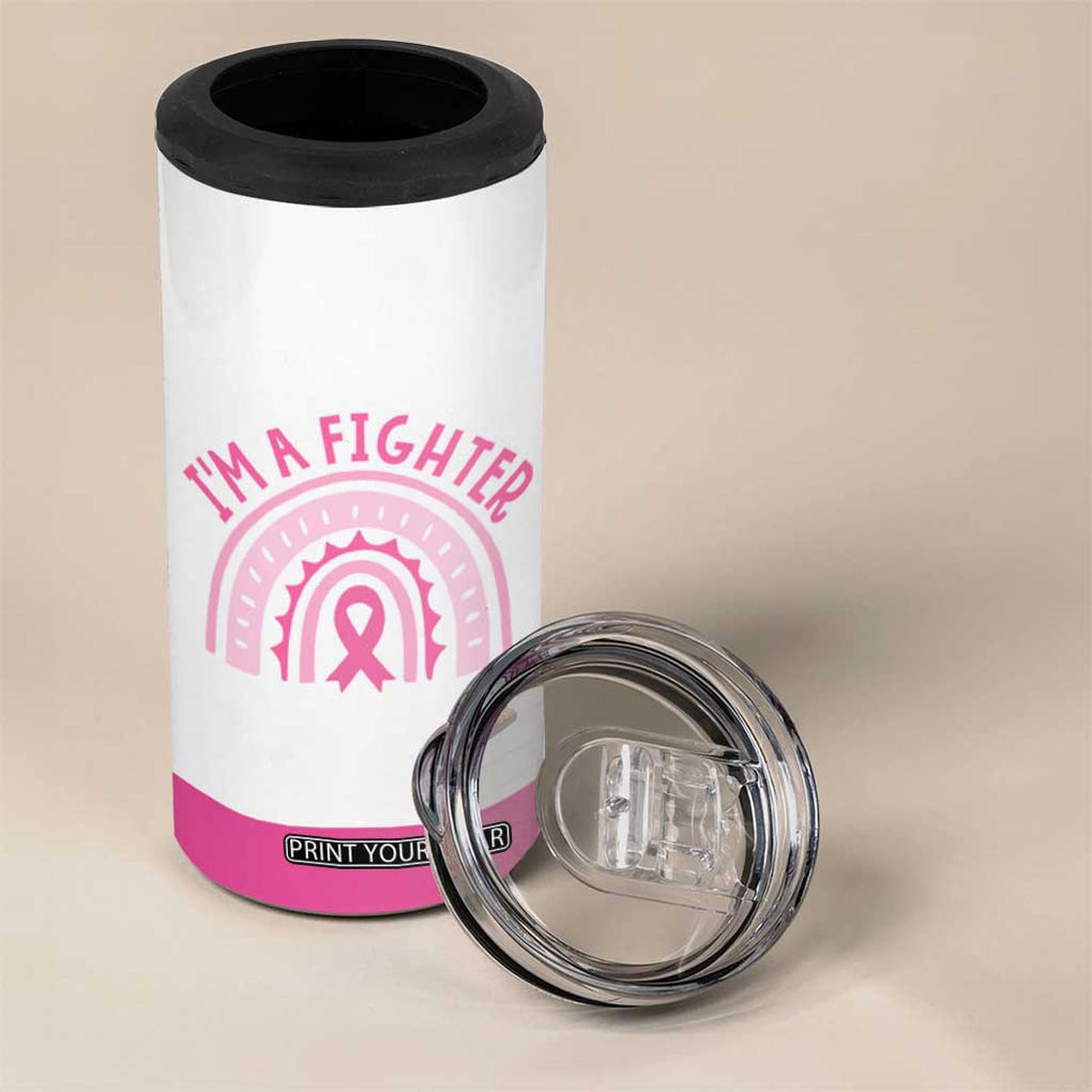 Breast Cancer Awareness 4 in 1 Can Cooler Tumbler Pink Ribbon My God is Stronger Than Cancer Christian Gift TB10 Print Your Wear