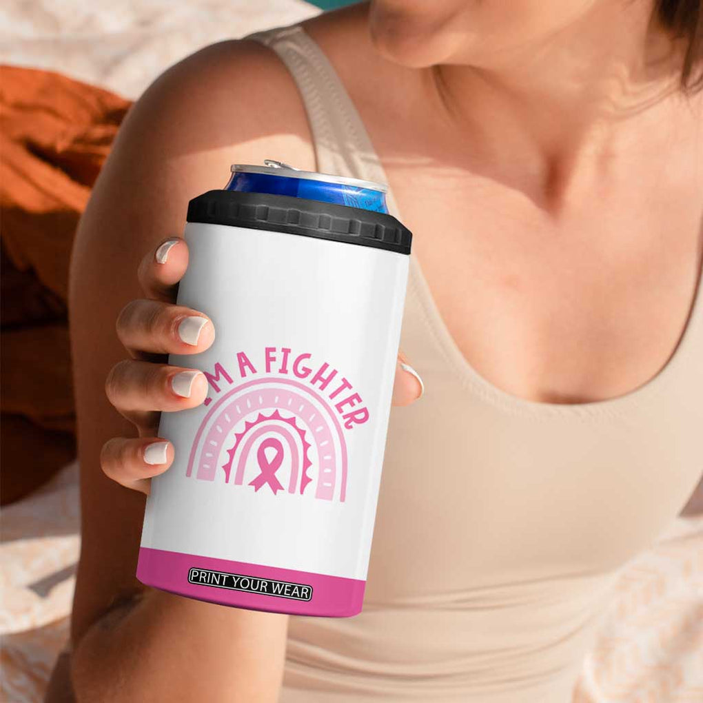 Breast Cancer Awareness 4 in 1 Can Cooler Tumbler Pink Ribbon My God is Stronger Than Cancer Christian Gift TB10 Print Your Wear