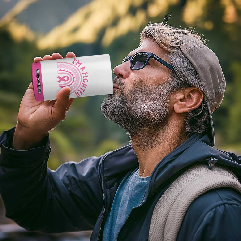 Breast Cancer Awareness 4 in 1 Can Cooler Tumbler Pink Ribbon My God is Stronger Than Cancer Christian Gift TB10 Print Your Wear