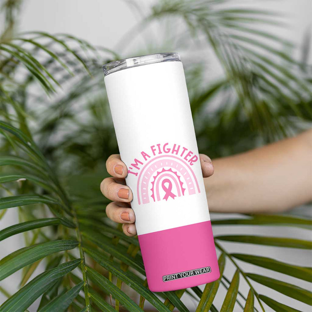 Breast Cancer Awareness Skinny Tumbler Pink Ribbon My God is Stronger Than Cancer Christian Gift TB10 Print Your Wear