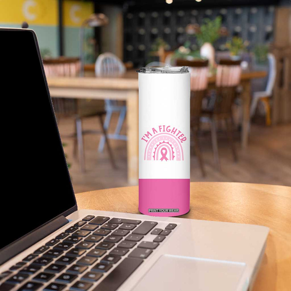 Breast Cancer Awareness Skinny Tumbler Pink Ribbon My God is Stronger Than Cancer Christian Gift TB10 Print Your Wear
