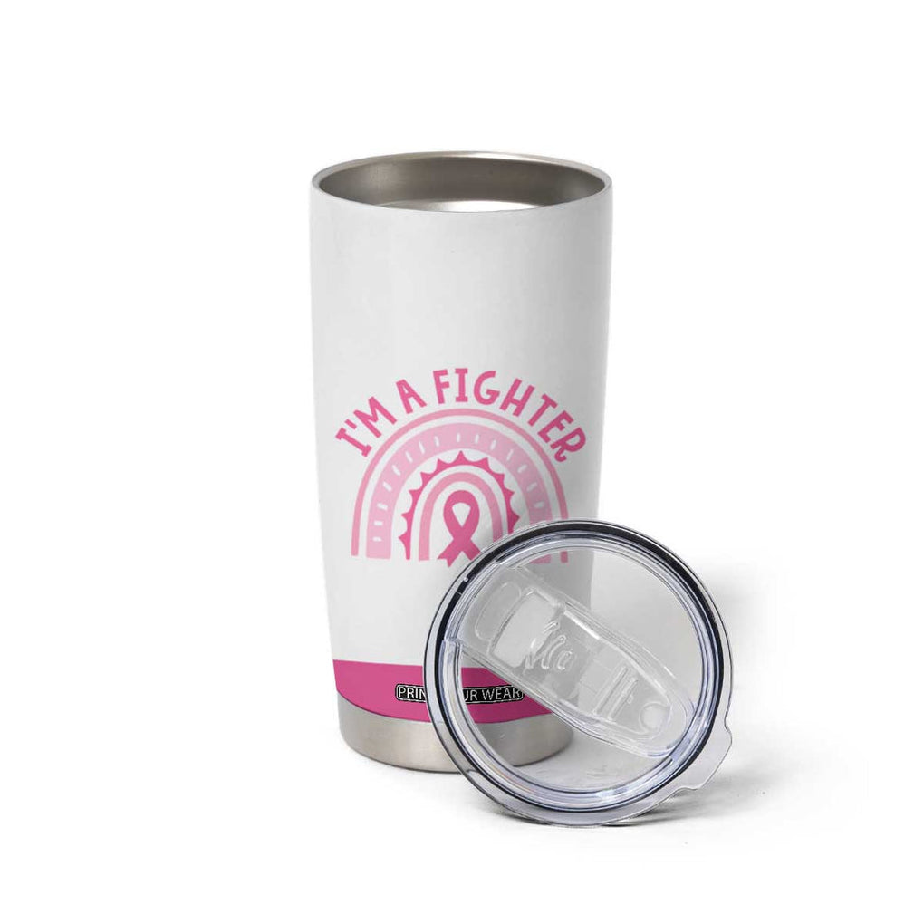 Breast Cancer Awareness Tumbler Cup Pink Ribbon My God is Stronger Than Cancer Christian Gift TB10 Print Your Wear