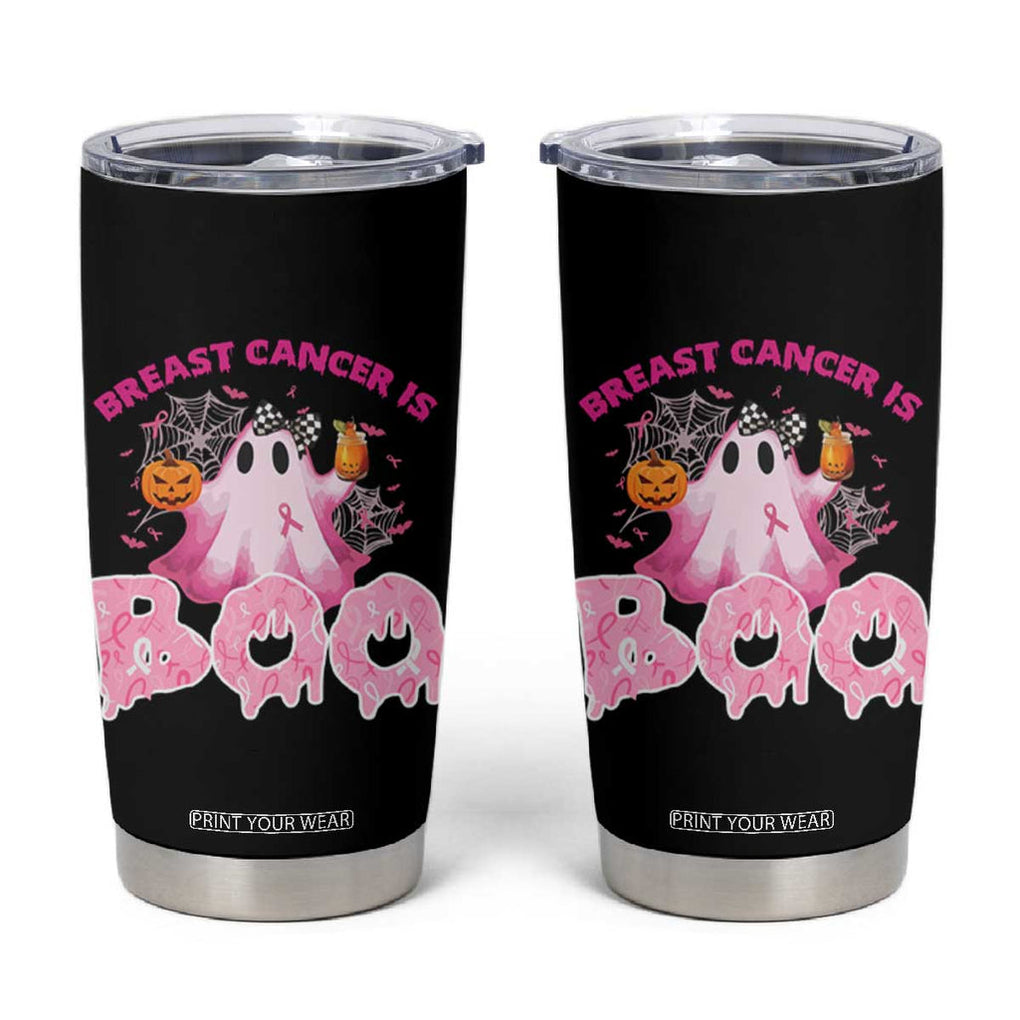 Breast Cancer Awareness Tumbler Cup Pink Ribbon Boojee Halloween Support The Fighters TB10 Black Print Your Wear