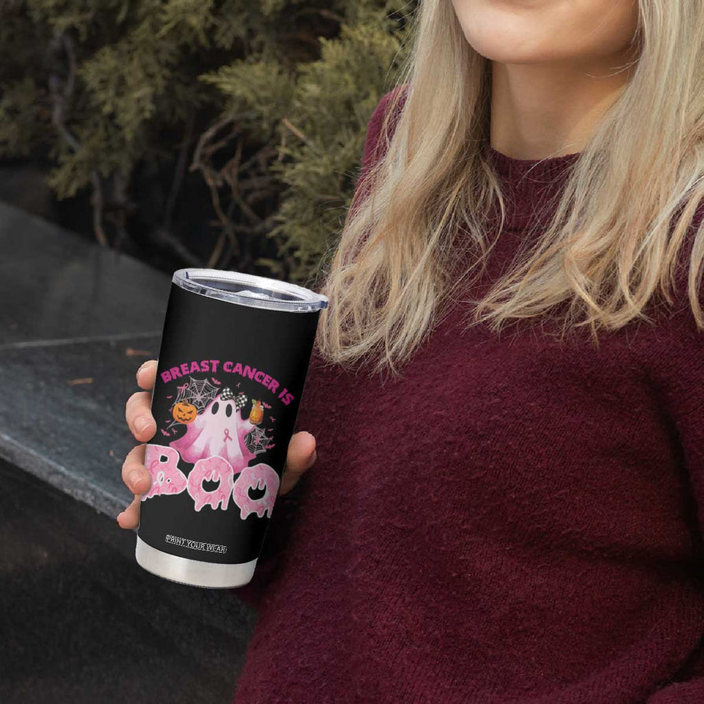 Breast Cancer Awareness Tumbler Cup Pink Ribbon Boojee Halloween Support The Fighters TB10 Print Your Wear