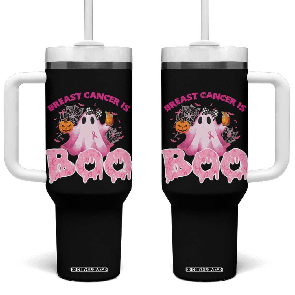 Breast Cancer Awareness Tumbler With Handle Pink Ribbon Boojee Halloween Support The Fighters TB10 One Size: 40 oz Black Print Your Wear