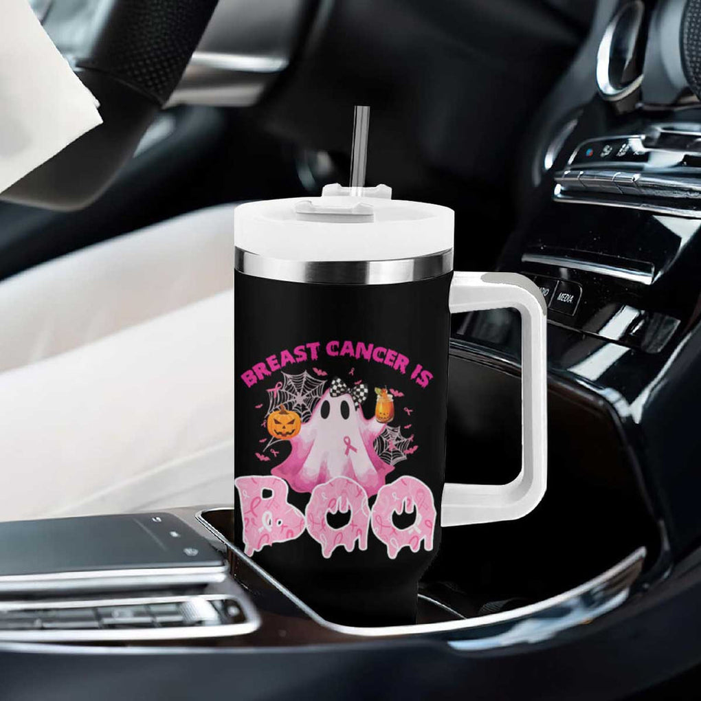Breast Cancer Awareness Tumbler With Handle Pink Ribbon Boojee Halloween Support The Fighters TB10 Print Your Wear