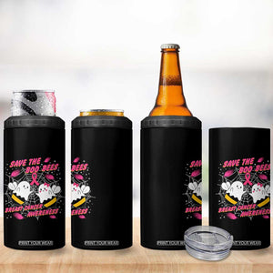 Breast Cancer Halloween 4 in 1 Can Cooler Tumbler Pink Ribbon Save The Boobees Boo Bees TB10 Print Your Wear