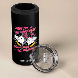 Breast Cancer Halloween 4 in 1 Can Cooler Tumbler Pink Ribbon Save The Boobees Boo Bees TB10 Print Your Wear