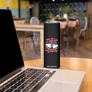 Breast Cancer Halloween Skinny Tumbler Pink Ribbon Save The Boobees Boo Bees TB10 Print Your Wear