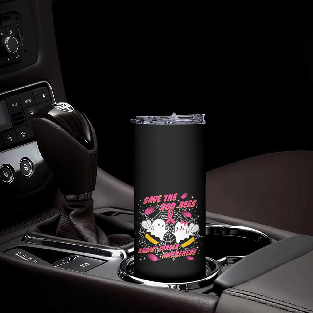 Breast Cancer Halloween Skinny Tumbler Pink Ribbon Save The Boobees Boo Bees TB10 Print Your Wear