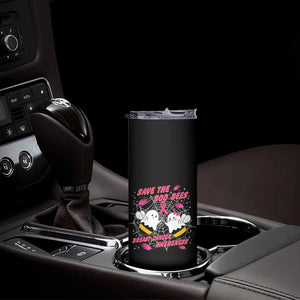 Breast Cancer Halloween Skinny Tumbler Pink Ribbon Save The Boobees Boo Bees TB10 Print Your Wear