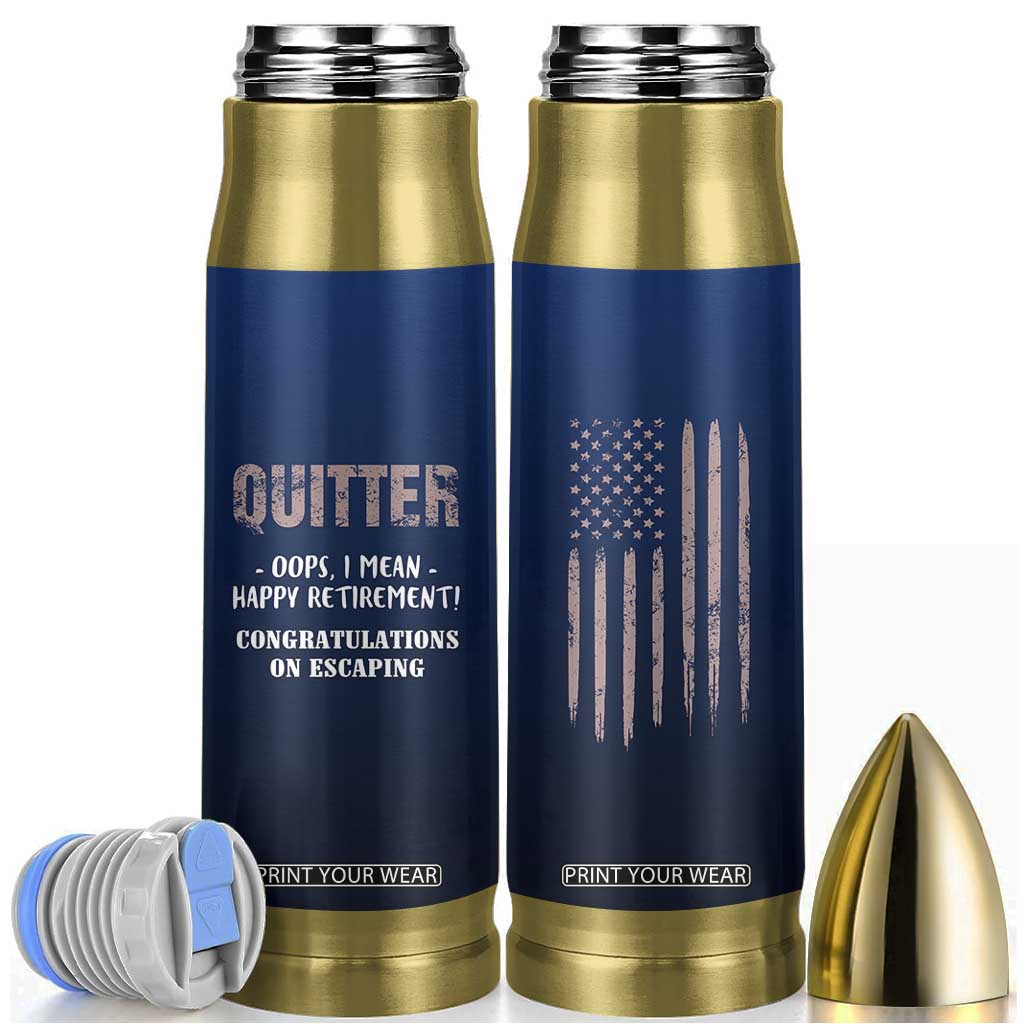 Happy Retirement Gifts Bullet Tumbler Coworker Leaving Goodbye Gift Farewell Gifts For Coworkers USA Flag TB10 Navy Print Your Wear
