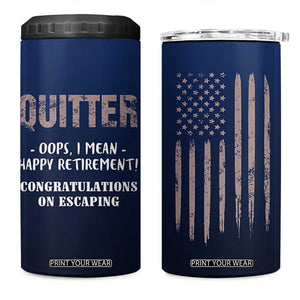 Happy Retirement Gifts 4 in 1 Can Cooler Tumbler Coworker Leaving Goodbye Gift Farewell Gifts For Coworkers USA Flag TB10 One Size: 16 oz Navy Print Your Wear