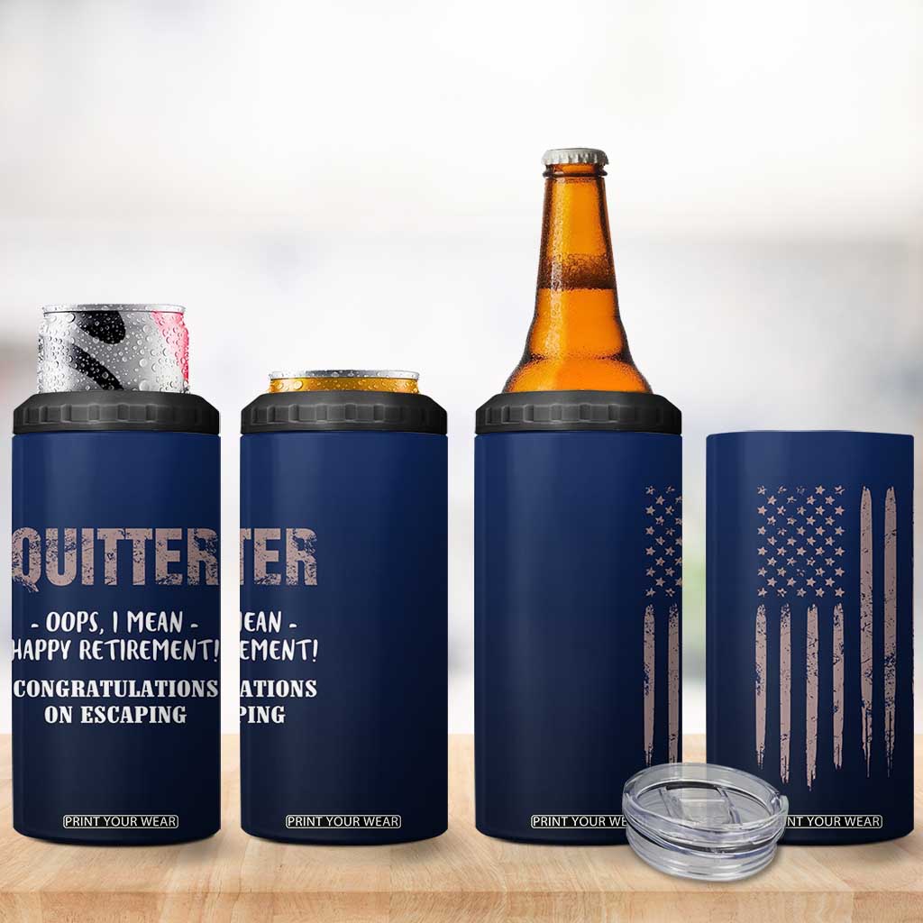 Happy Retirement Gifts 4 in 1 Can Cooler Tumbler Coworker Leaving Goodbye Gift Farewell Gifts For Coworkers USA Flag TB10 Print Your Wear