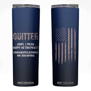 Happy Retirement Gifts Skinny Tumbler Coworker Leaving Goodbye Gift Farewell Gifts For Coworkers USA Flag TB10 Navy Print Your Wear
