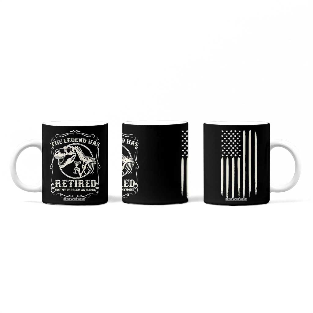 The Legend Has Retired Coffee Mug Funny Retired Retirement Gifts For Men Coworkers USA Flag TB10 Print Your Wear