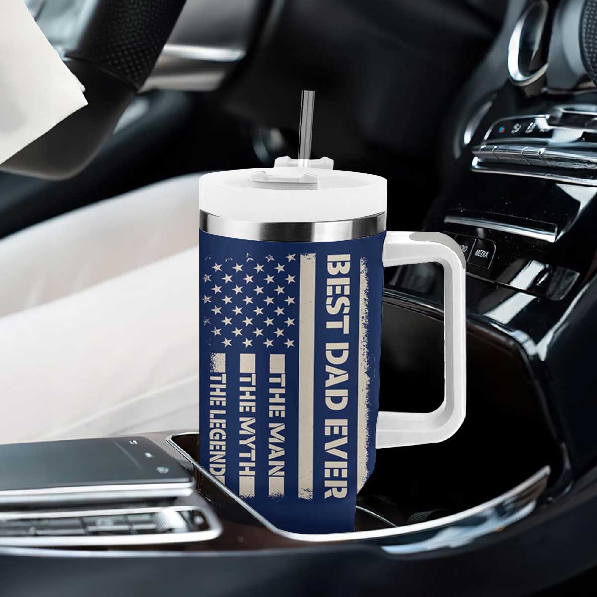 Just A Dad Who Came Back With The Milk Tumbler With Handle Father's Day Raccoon Dark Humor TB10 Print Your Wear