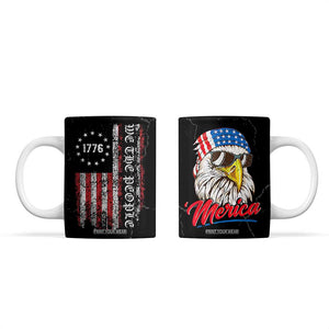 American Flag Coffee Mug We The People Bald Eagle Patriotic TB10 Black Print Your Wear