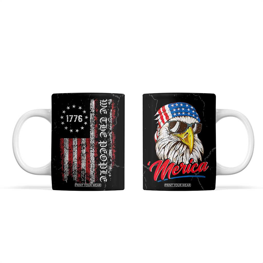American Flag Coffee Mug We The People Bald Eagle Patriotic TB10 Black Print Your Wear