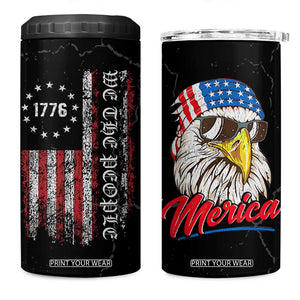 American Flag 4 in 1 Can Cooler Tumbler We The People Bald Eagle Patriotic TB10 One Size: 16 oz Black Print Your Wear