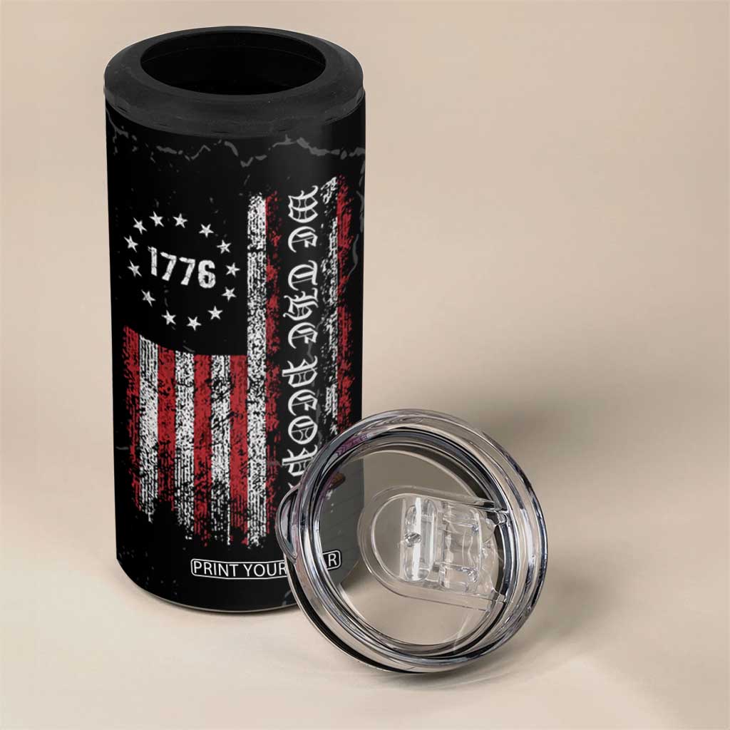 American Flag 4 in 1 Can Cooler Tumbler We The People Bald Eagle Patriotic TB10 Print Your Wear