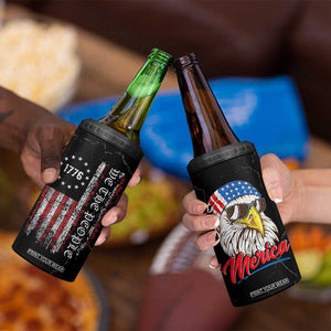 American Flag 4 in 1 Can Cooler Tumbler We The People Bald Eagle Patriotic TB10 Print Your Wear