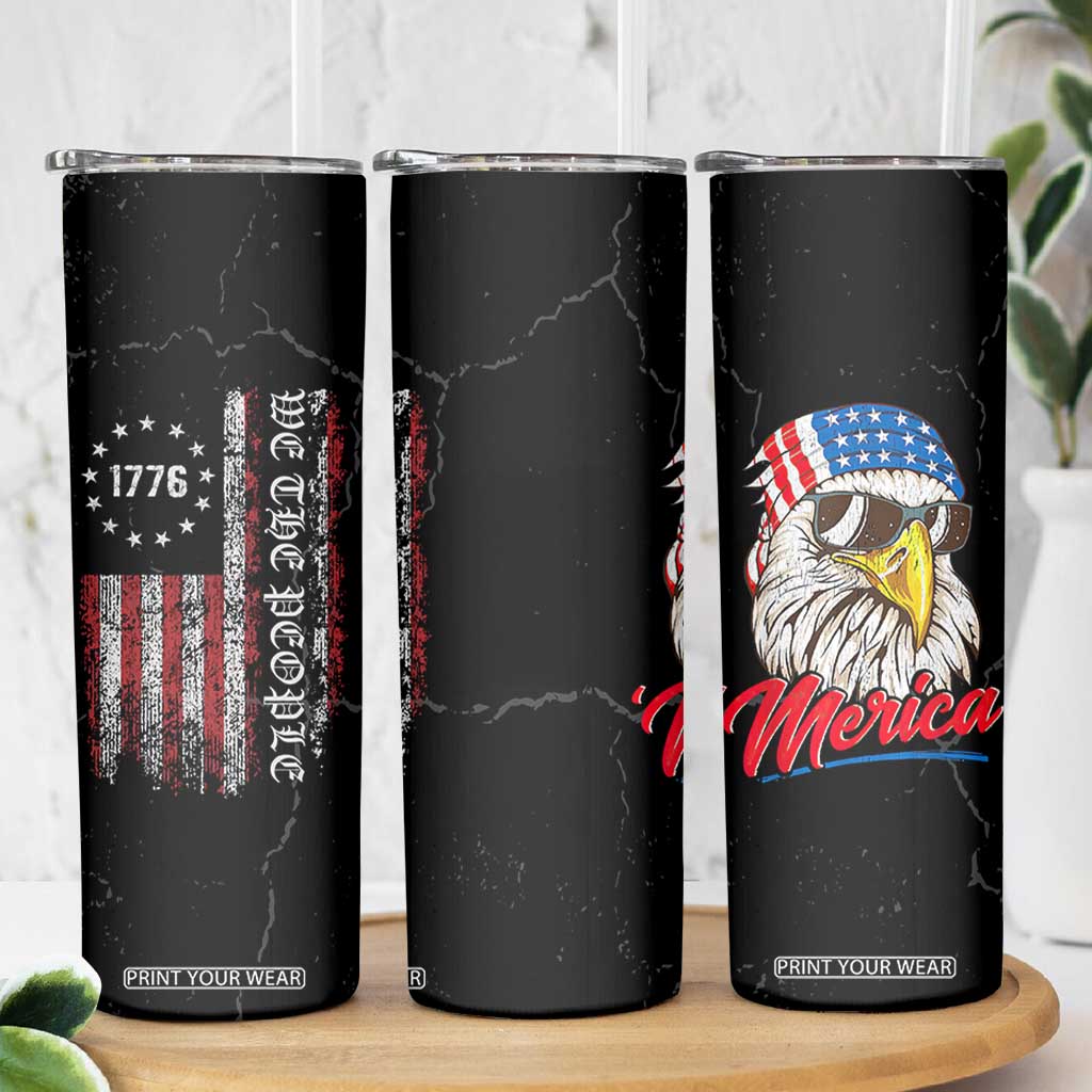 American Flag Skinny Tumbler We The People Bald Eagle Patriotic TB10 Print Your Wear