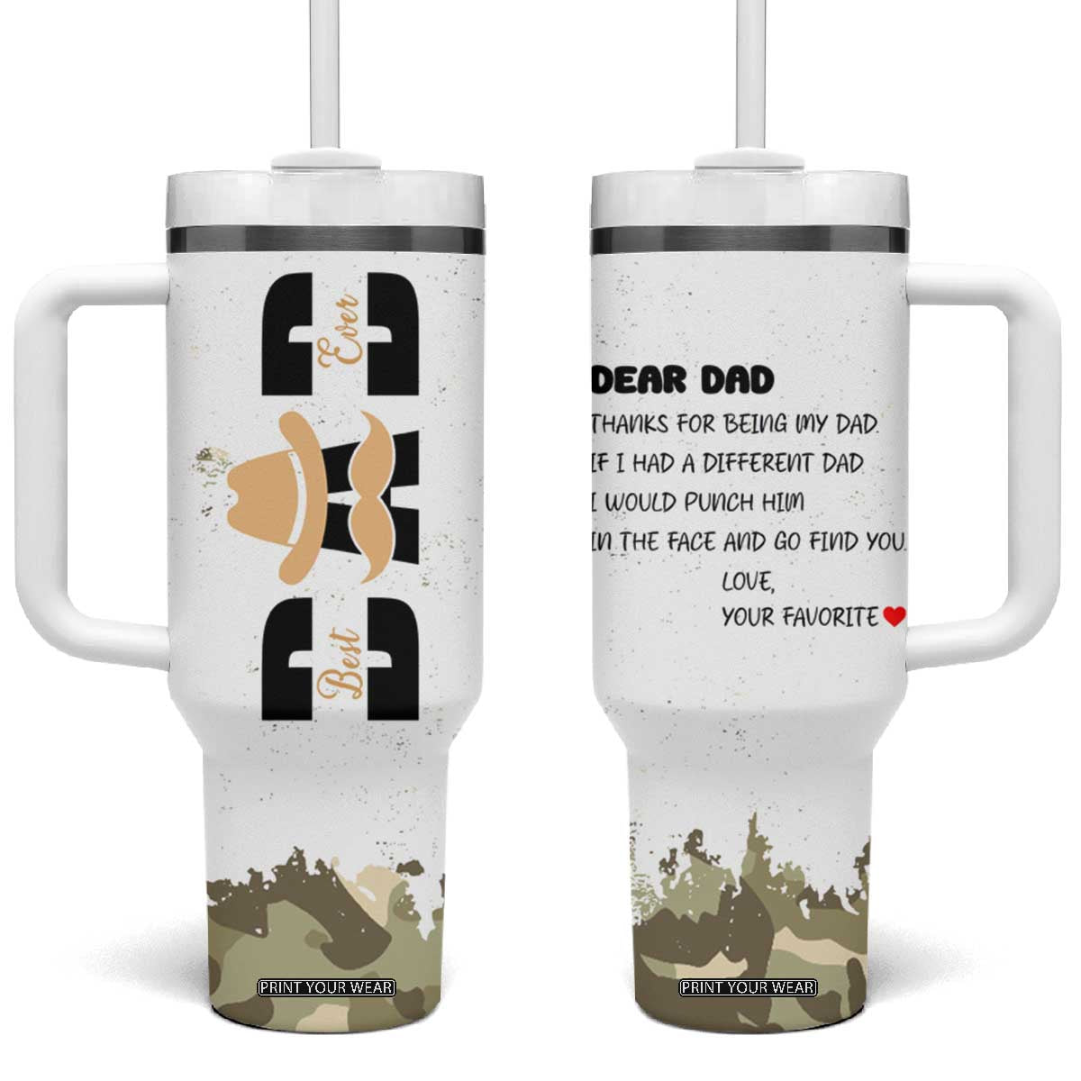 Gifts For Dad Tumbler With Handle Christmas Birthday Present Ideas For Father Husband Fathers Gift TB10 One Size: 40 oz Camouflage Print Your Wear