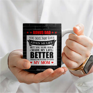 Fathers Day Gift For Bonus Dad Coffee Mug Birthday Gifts For Step Dad From Daughter Son Kids US Flag TB10 Print Your Wear