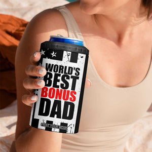 Fathers Day Gift For Bonus Dad 4 in 1 Can Cooler Tumbler Birthday Gifts For Step Dad From Daughter Son Kids US Flag TB10 Print Your Wear