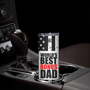 Fathers Day Gift For Bonus Dad Skinny Tumbler Birthday Gifts For Step Dad From Daughter Son Kids US Flag TB10 Print Your Wear