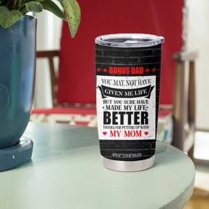 Fathers Day Gift For Bonus Dad Tumbler Cup Birthday Gifts For Step Dad From Daughter Son Kids US Flag TB10 Print Your Wear