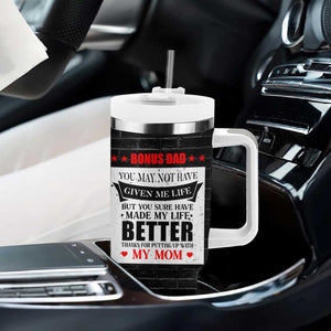 Fathers Day Gift For Bonus Dad Tumbler With Handle Birthday Gifts For Step Dad From Daughter Son Kids US Flag TB10 Print Your Wear