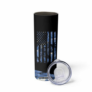 Christmas Gifts for Dad Skinny Tumbler Husband Daddy Protector Hero Fathers Day Camo American Flag TB10 Print Your Wear