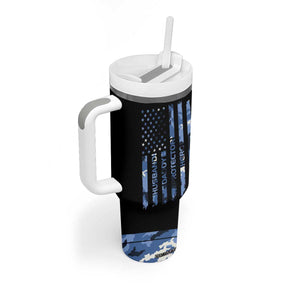 Christmas Gifts for Dad Tumbler With Handle Husband Daddy Protector Hero Fathers Day Camo American Flag TB10 Print Your Wear
